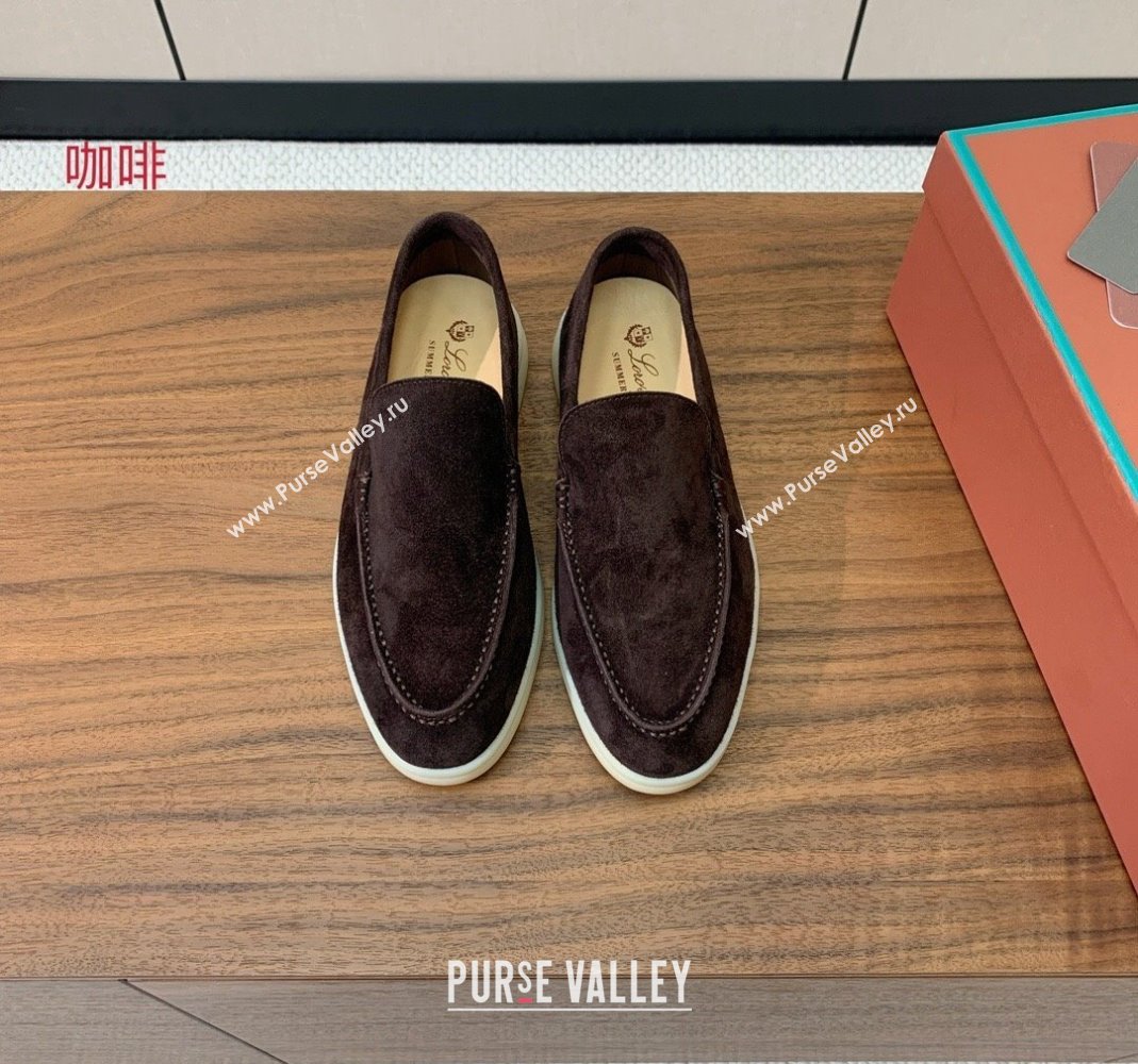 Loro Piana Suede Flat Loafers Cofee Brown 2024 081202 (MD-240812074)