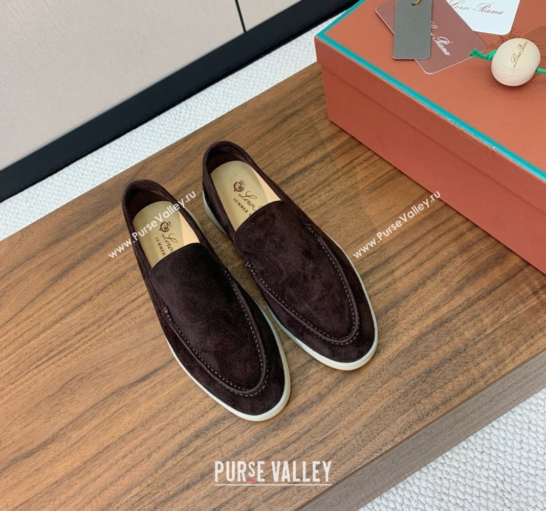 Loro Piana Suede Flat Loafers Cofee Brown 2024 081202 (MD-240812074)