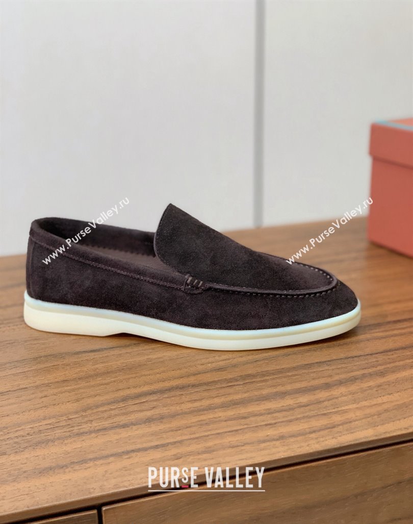 Loro Piana Suede Flat Loafers Cofee Brown 2024 081202 (MD-240812074)