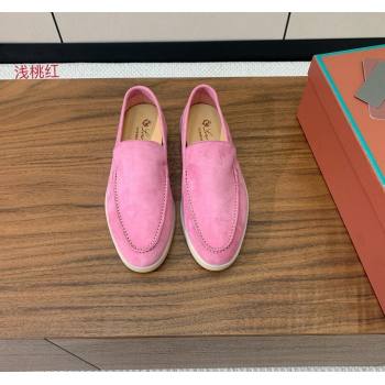 Loro Piana Suede Flat Loafers Peach Pink 2024 081202 (MD-240812079)