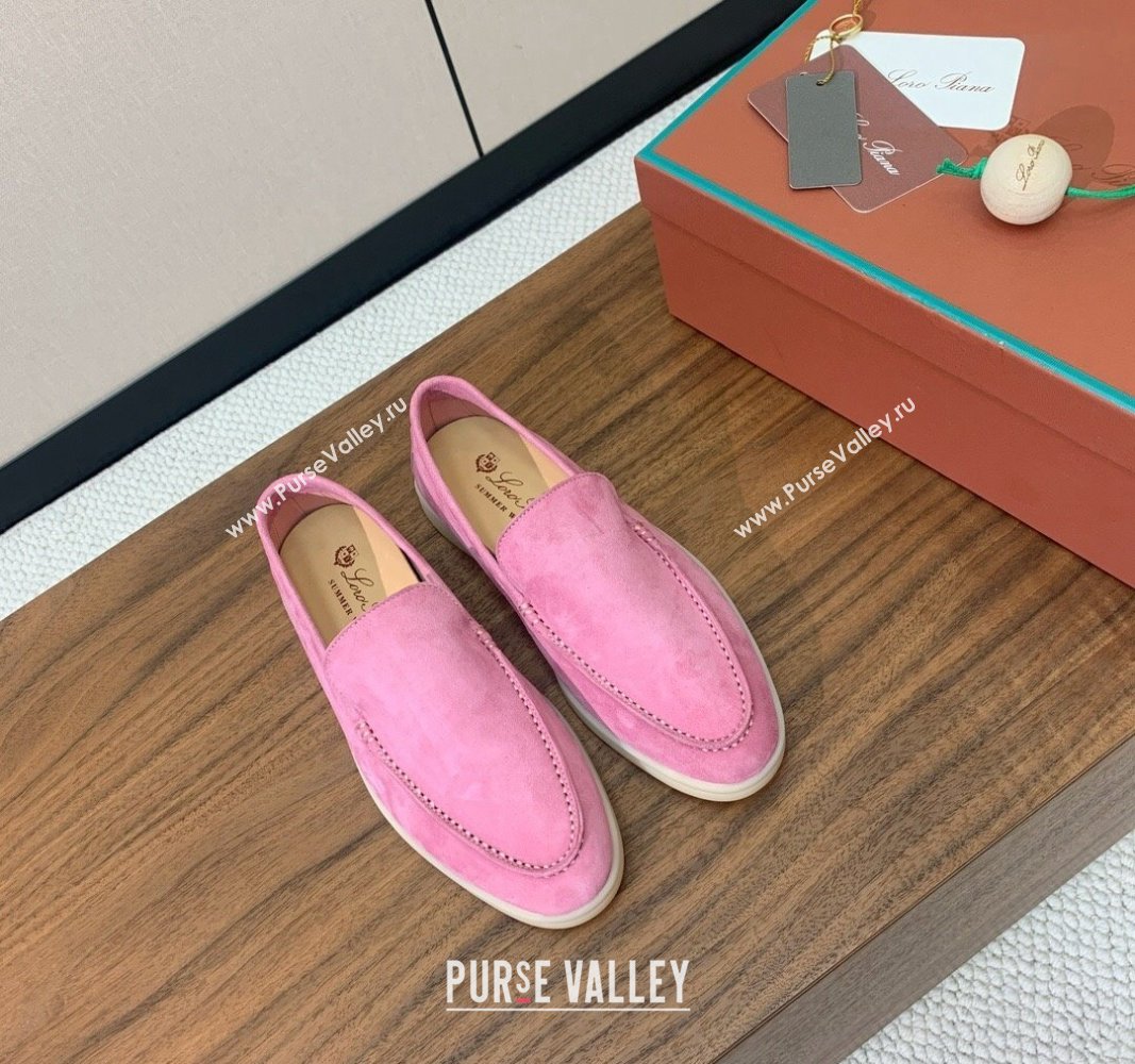 Loro Piana Suede Flat Loafers Peach Pink 2024 081202 (MD-240812079)