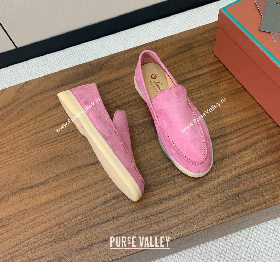 Loro Piana Suede Flat Loafers Peach Pink 2024 081202 (MD-240812079)