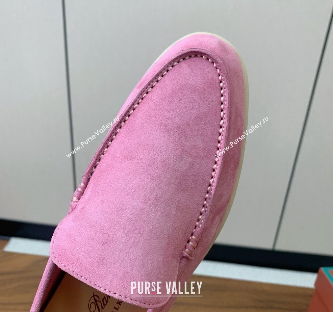 Loro Piana Suede Flat Loafers Peach Pink 2024 081202 (MD-240812079)