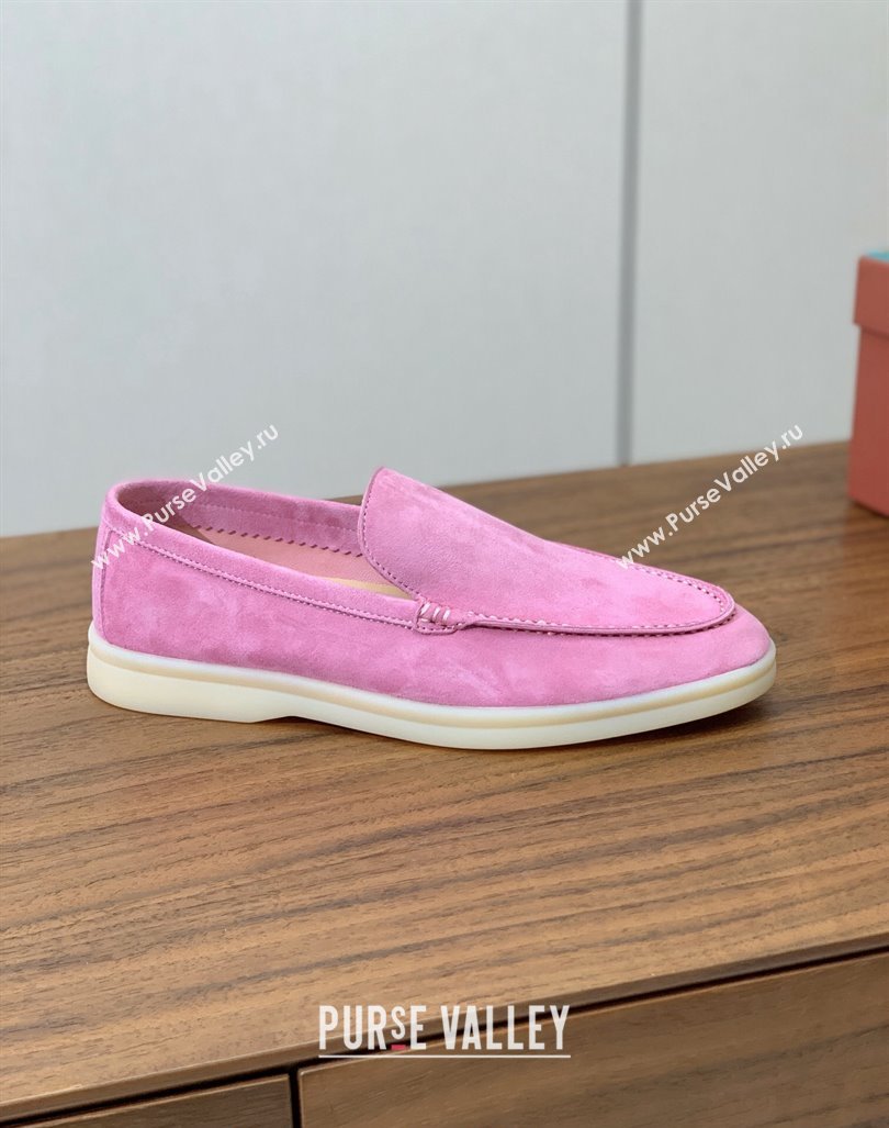 Loro Piana Suede Flat Loafers Peach Pink 2024 081202 (MD-240812079)