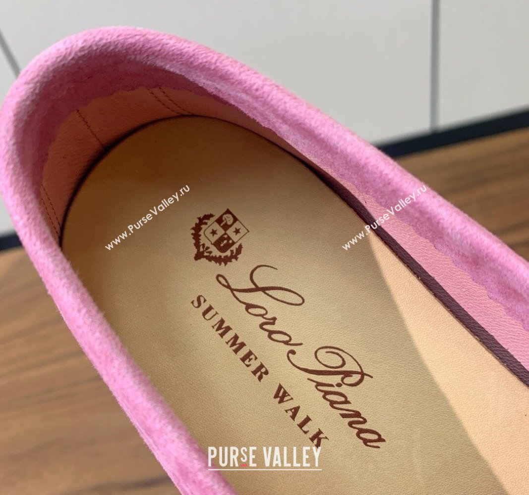 Loro Piana Suede Flat Loafers Peach Pink 2024 081202 (MD-240812079)