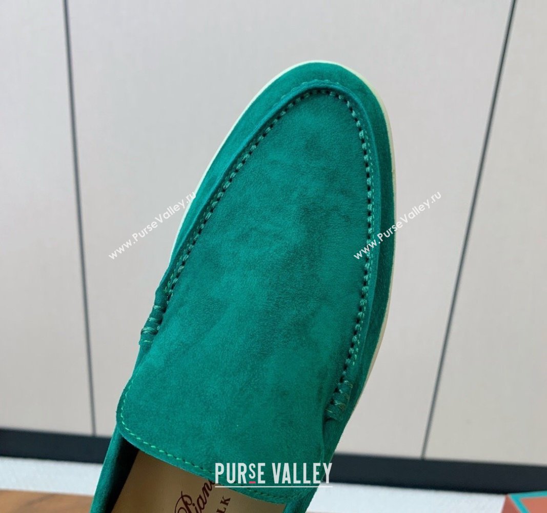 Loro Piana Suede Flat Loafers Deep Green 2024 081202 (MD-240812080)