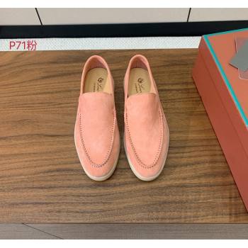 Loro Piana Suede Flat Loafers P71Pink 2024 081202 (MD-240812081)