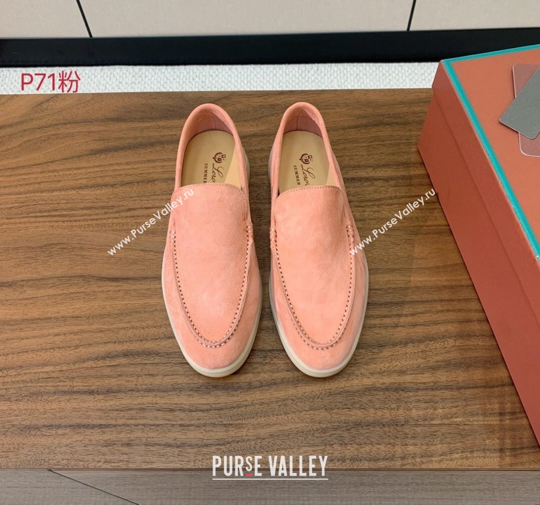 Loro Piana Suede Flat Loafers P71Pink 2024 081202 (MD-240812081)