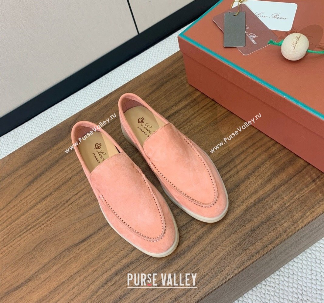 Loro Piana Suede Flat Loafers P71Pink 2024 081202 (MD-240812081)