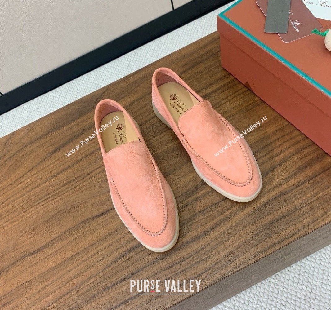 Loro Piana Suede Flat Loafers P71Pink 2024 081202 (MD-240812081)