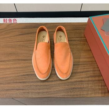 Loro Piana Suede Flat Loafers Light Orange 2024 081202 (MD-240812084)