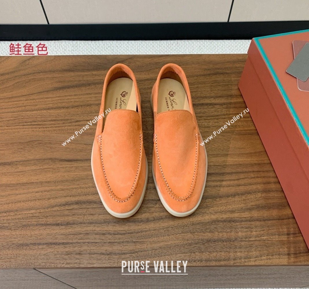 Loro Piana Suede Flat Loafers Light Orange 2024 081202 (MD-240812084)