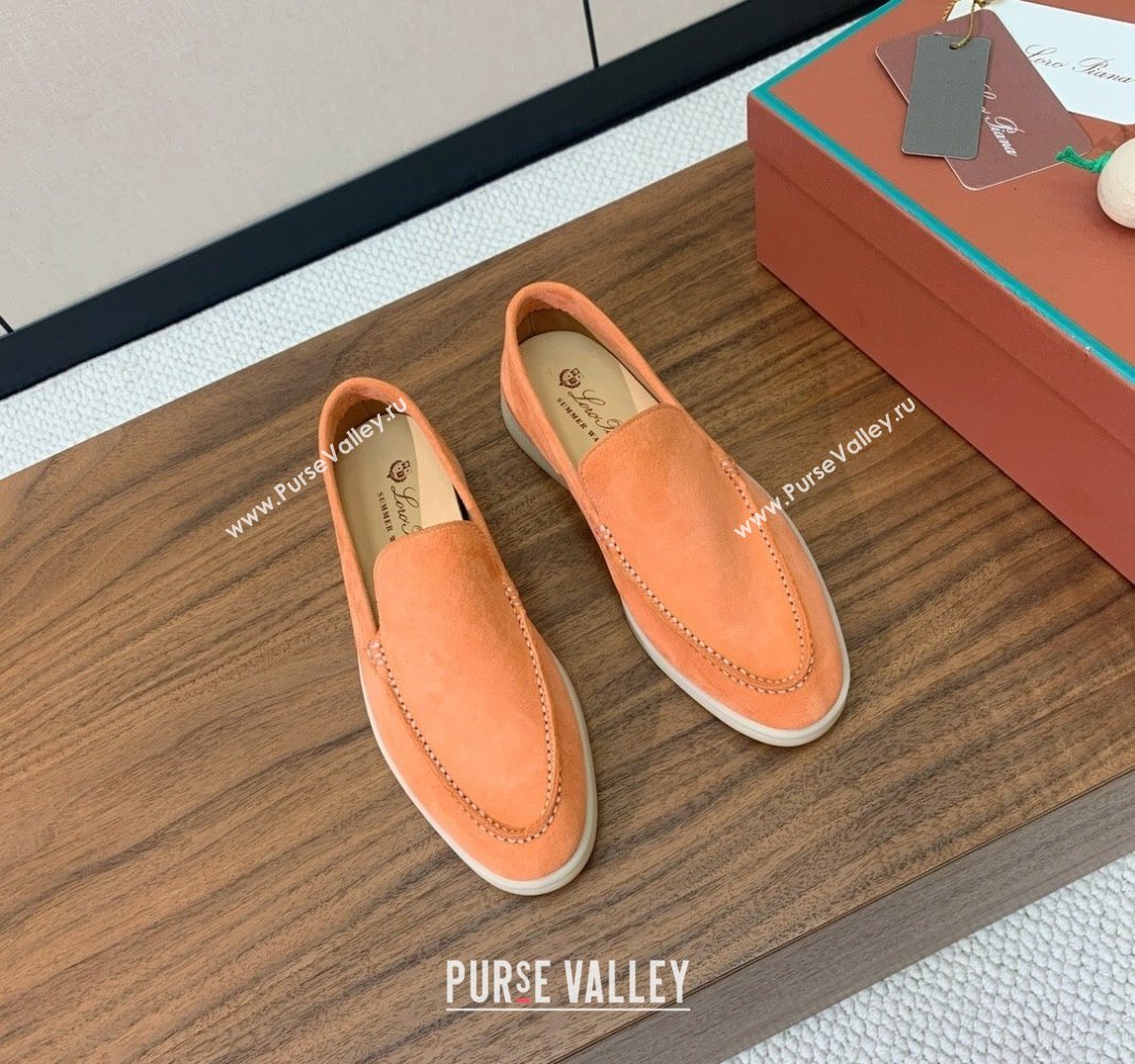 Loro Piana Suede Flat Loafers Light Orange 2024 081202 (MD-240812084)