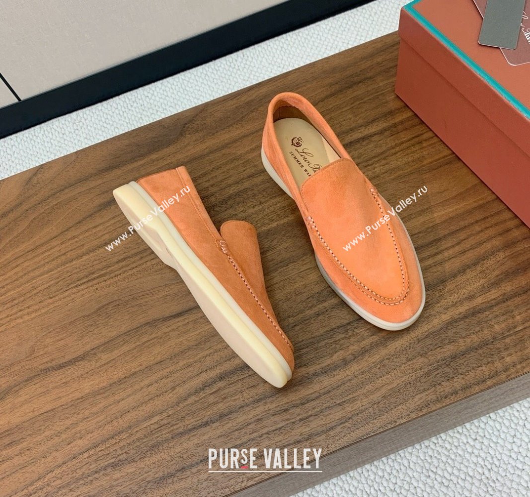 Loro Piana Suede Flat Loafers Light Orange 2024 081202 (MD-240812084)