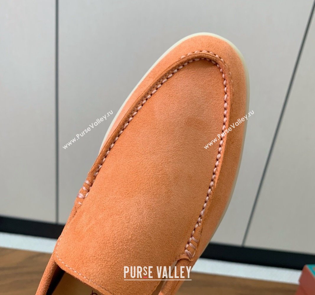 Loro Piana Suede Flat Loafers Light Orange 2024 081202 (MD-240812084)