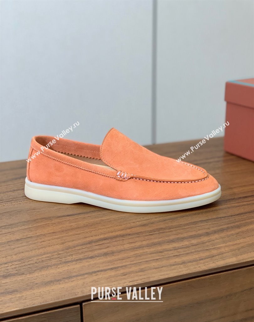 Loro Piana Suede Flat Loafers Light Orange 2024 081202 (MD-240812084)