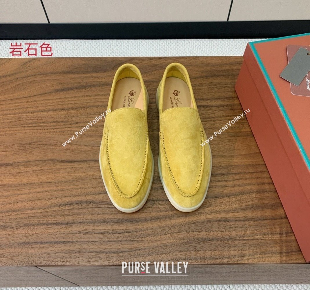 Loro Piana Suede Flat Loafers Yellow 2024 081202 (MD-240812088)