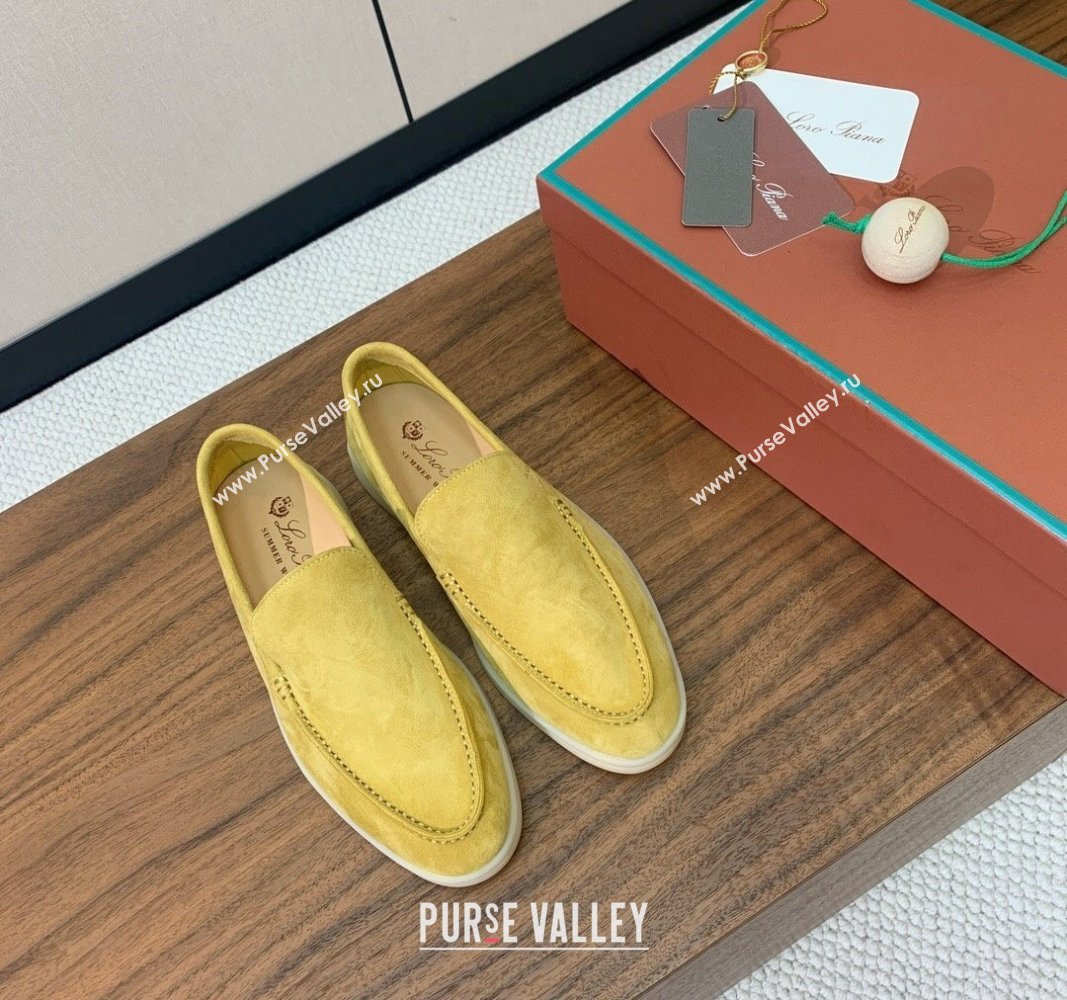 Loro Piana Suede Flat Loafers Yellow 2024 081202 (MD-240812088)