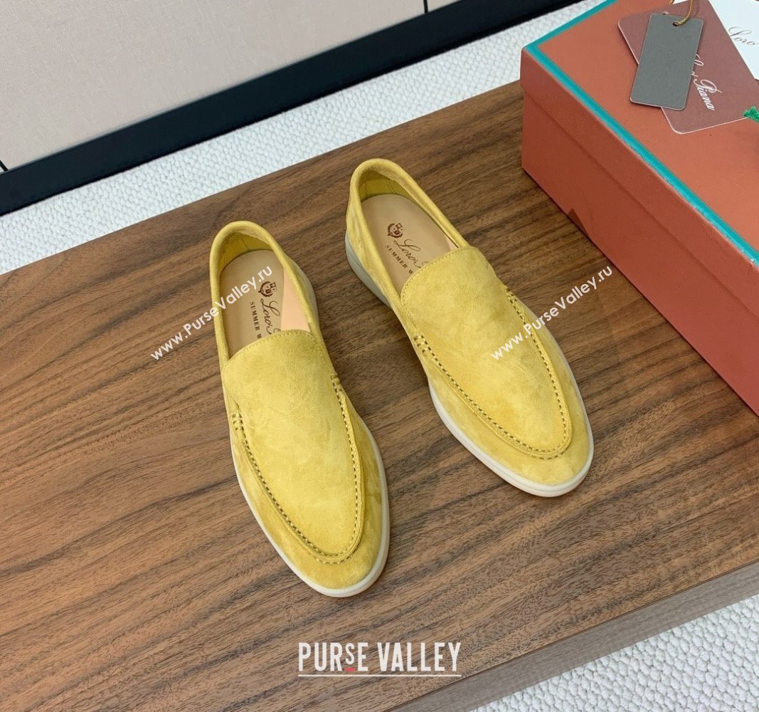 Loro Piana Suede Flat Loafers Yellow 2024 081202 (MD-240812088)