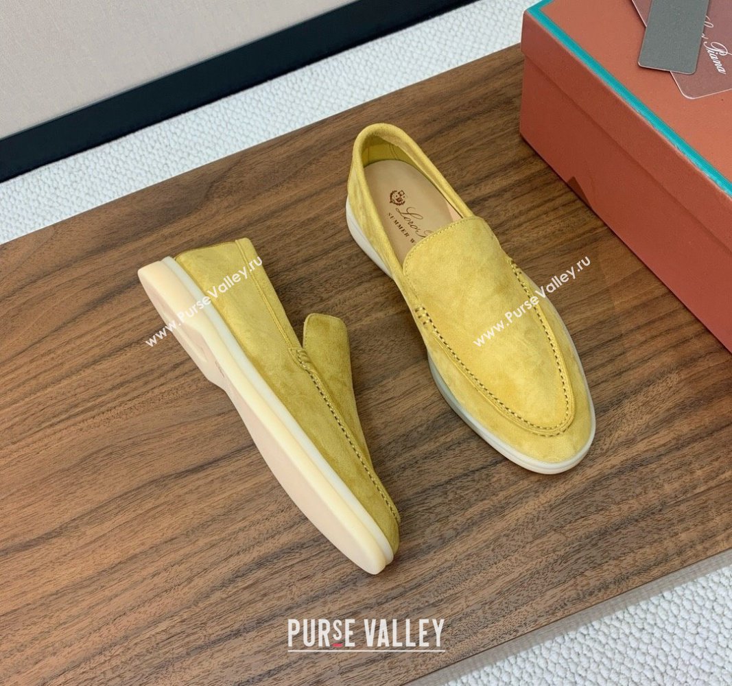 Loro Piana Suede Flat Loafers Yellow 2024 081202 (MD-240812088)