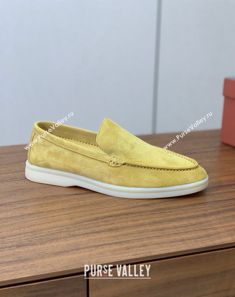 Loro Piana Suede Flat Loafers Yellow 2024 081202 (MD-240812088)