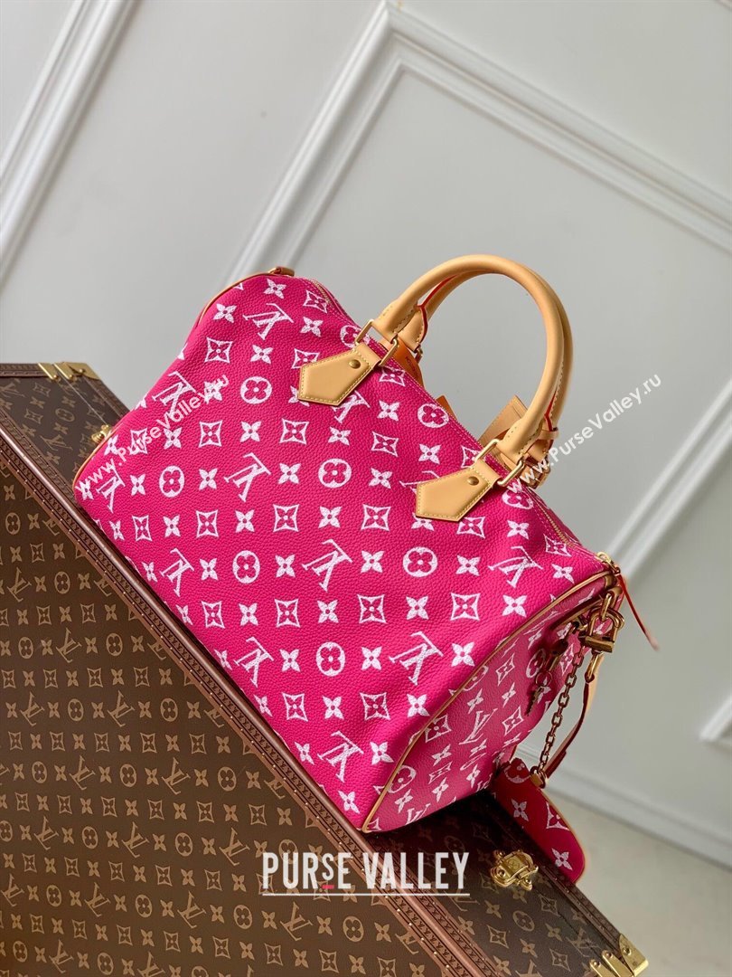 Louis Vuitton RUNWAY Speedy P9 Bandouliere 40 Bag in Soft Calfskin M11563 Dark Pink 2024 (KI-240716104)