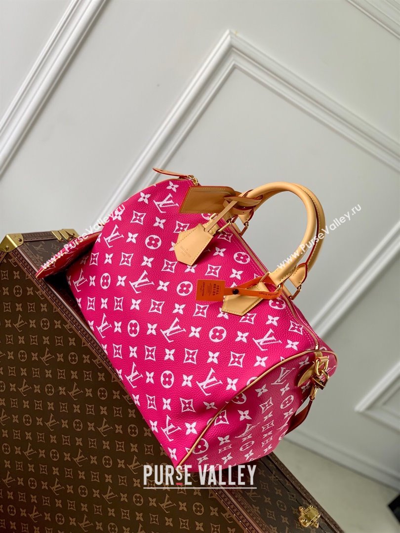 Louis Vuitton RUNWAY Speedy P9 Bandouliere 40 Bag in Soft Calfskin M11563 Dark Pink 2024 (KI-240716104)