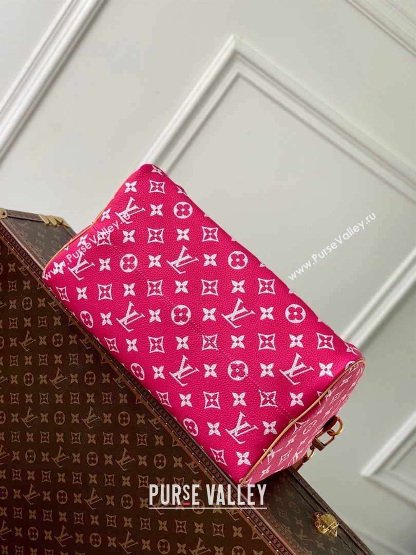 Louis Vuitton RUNWAY Speedy P9 Bandouliere 40 Bag in Soft Calfskin M11563 Dark Pink 2024 (KI-240716104)