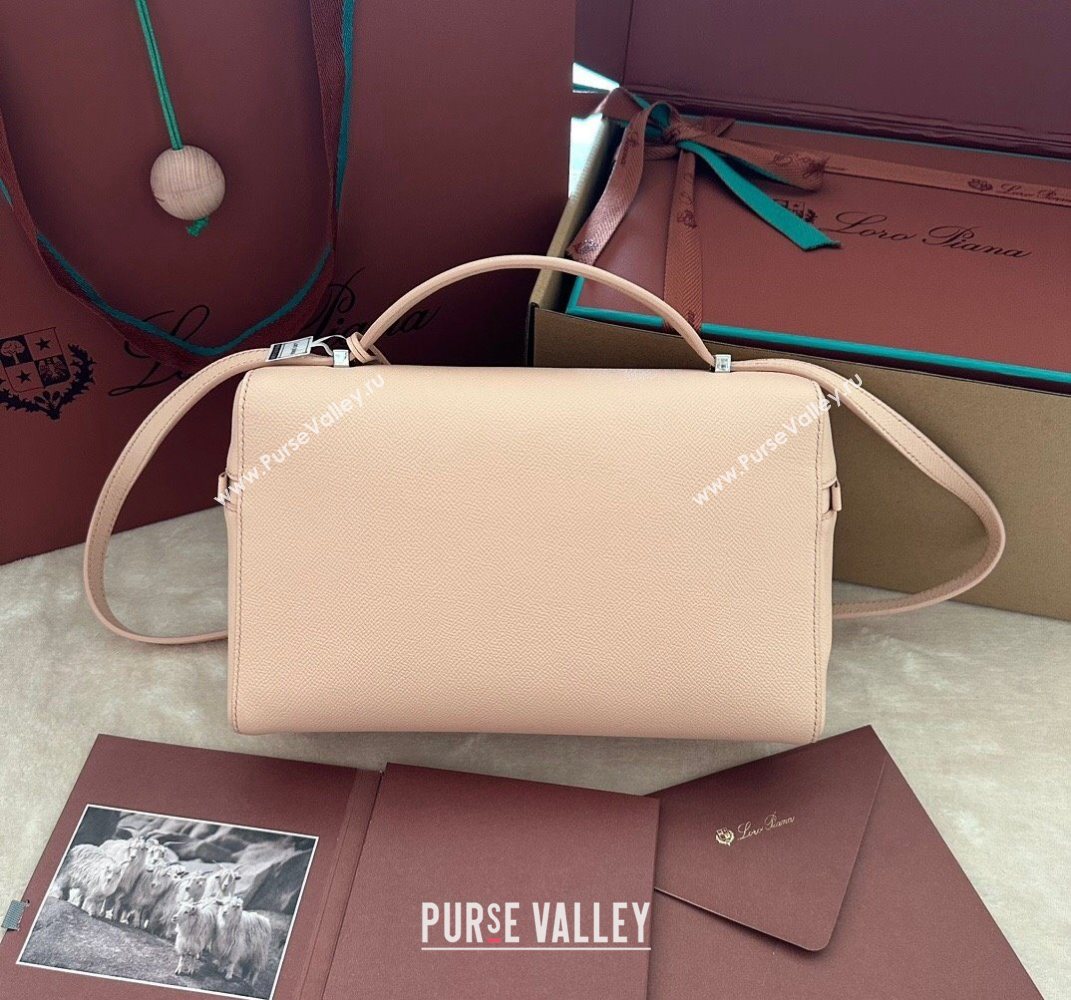 Loro Piana Extra Pocket Pouch L27 in Palm-Grained Calfskin Nude Pink 2024 (TZ-240717140)
