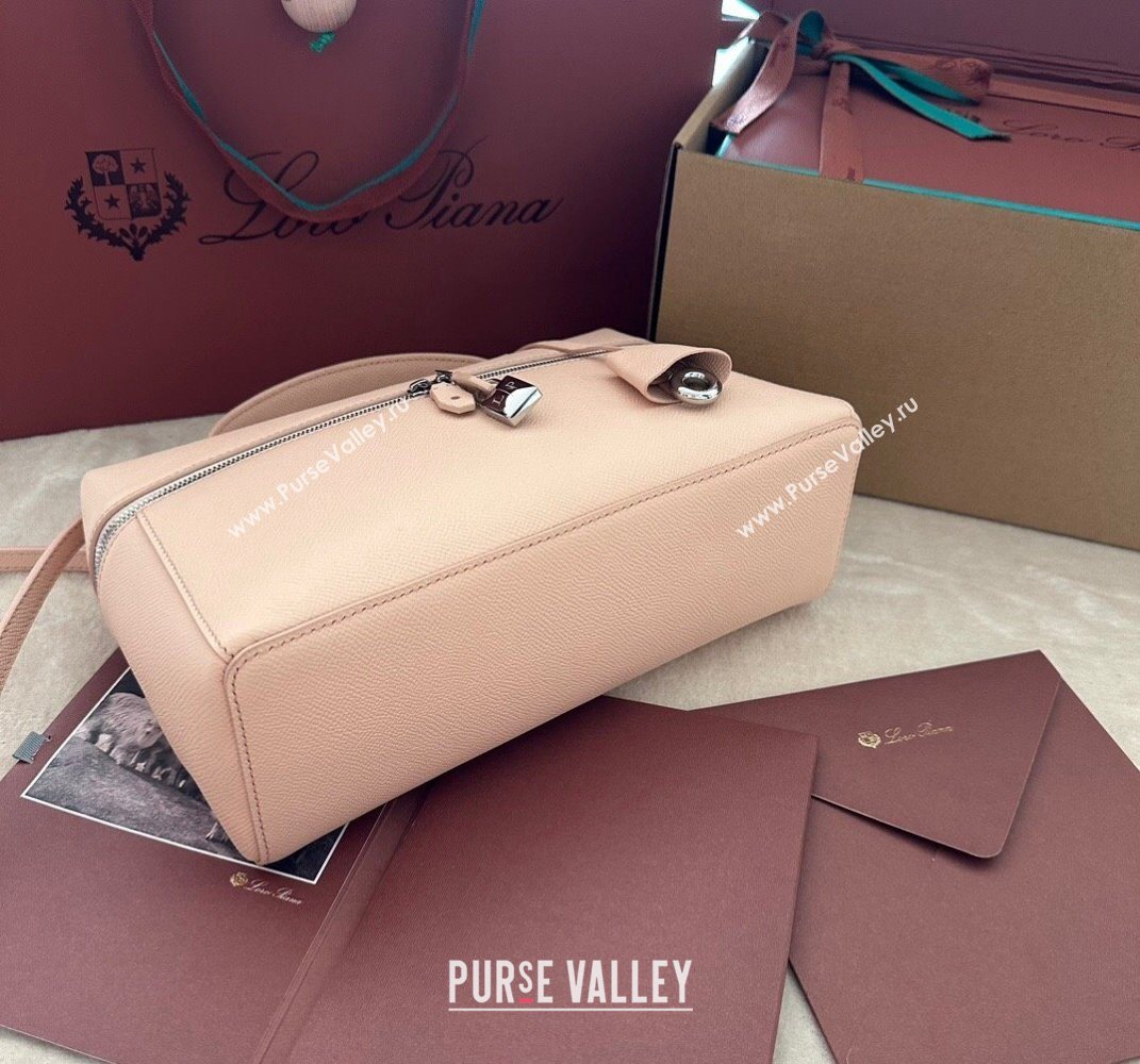 Loro Piana Extra Pocket Pouch L27 in Palm-Grained Calfskin Nude Pink 2024 (TZ-240717140)