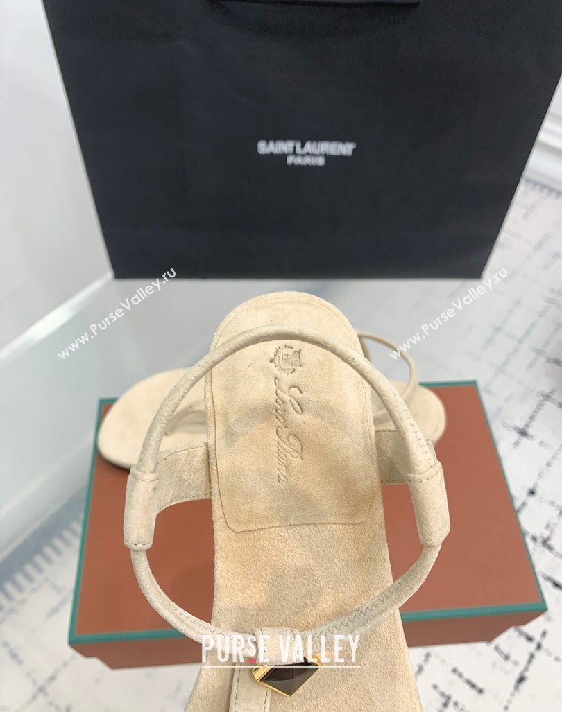 Loro Piana Mindi Suede Flat Thong Sandal Beige 2024 0724 (KER-240724064)