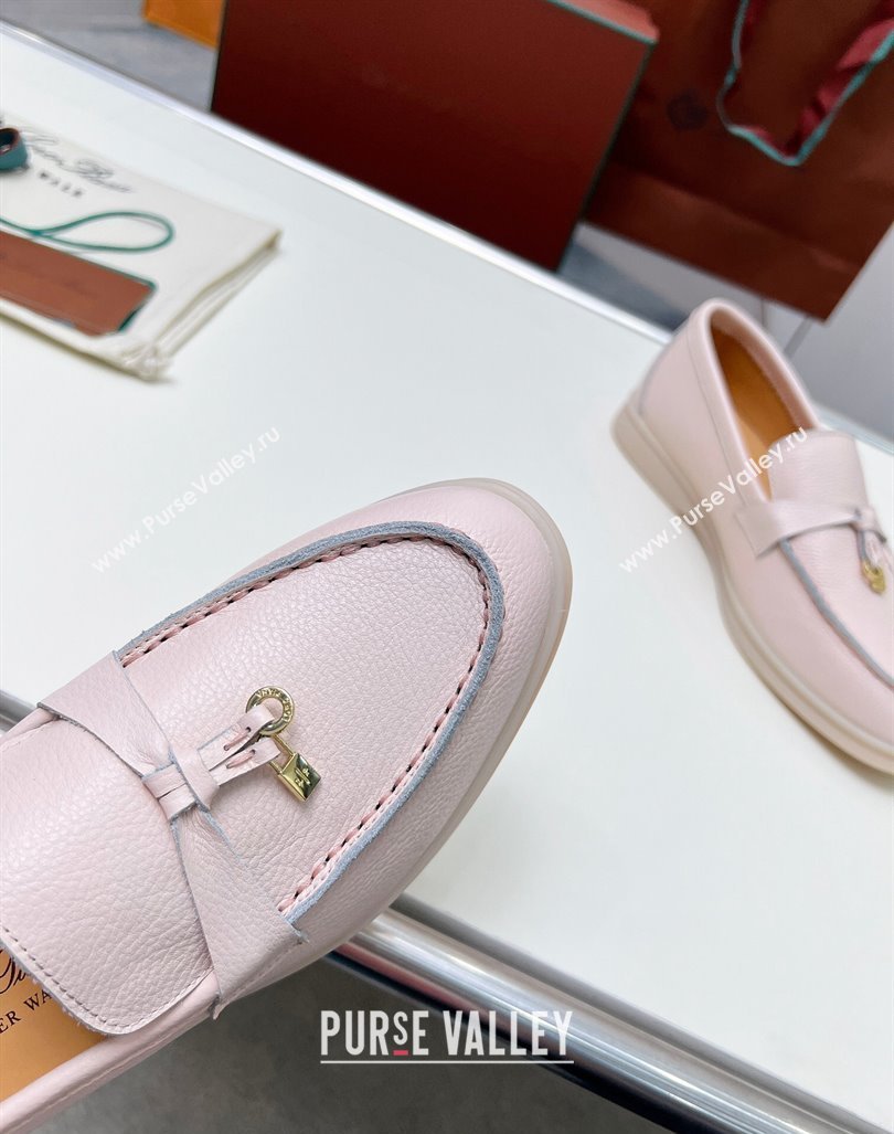 Loro Piana Grained Leather Loafers Light Pink 2024 0904 (MD-240904087)