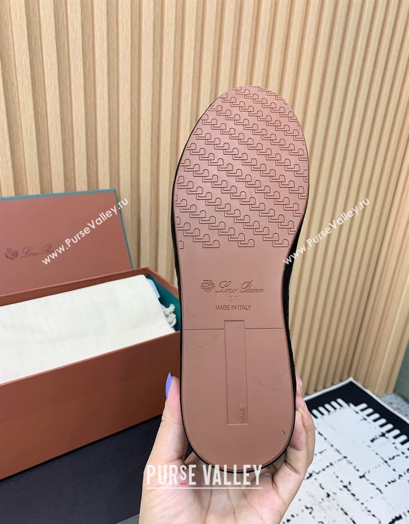 Loro Piana Nuages Low top Sneakers in Suede Black 2024 LP111302 (KER-241113075)