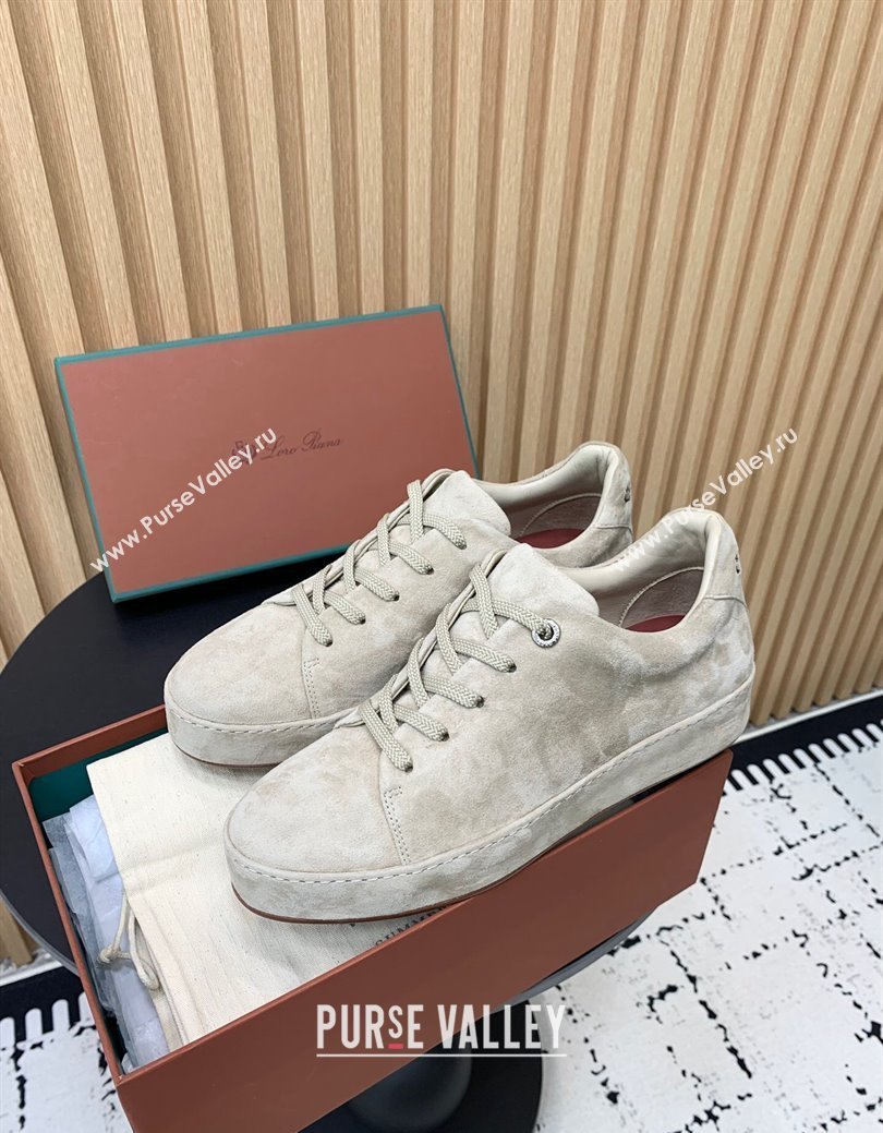 Loro Piana Nuages Low top Sneakers in Suede Beige Grey 2024 LP111302 (KER-241113076)