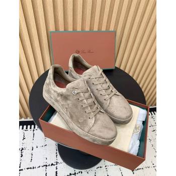 Loro Piana Nuages Low top Sneakers in Suede Khaki 2024 LP111302 (KER-241113077)