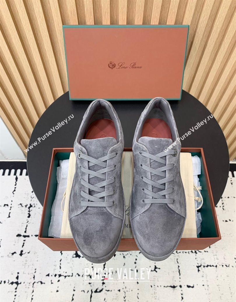 Loro Piana Nuages Low top Sneakers in Suede Grey2 2024 LP111302 (KER-241113079)