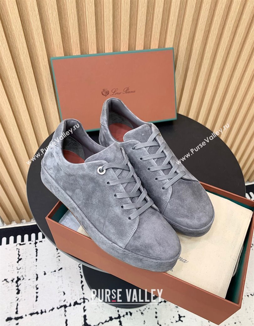 Loro Piana Nuages Low top Sneakers in Suede Grey2 2024 LP111302 (KER-241113079)