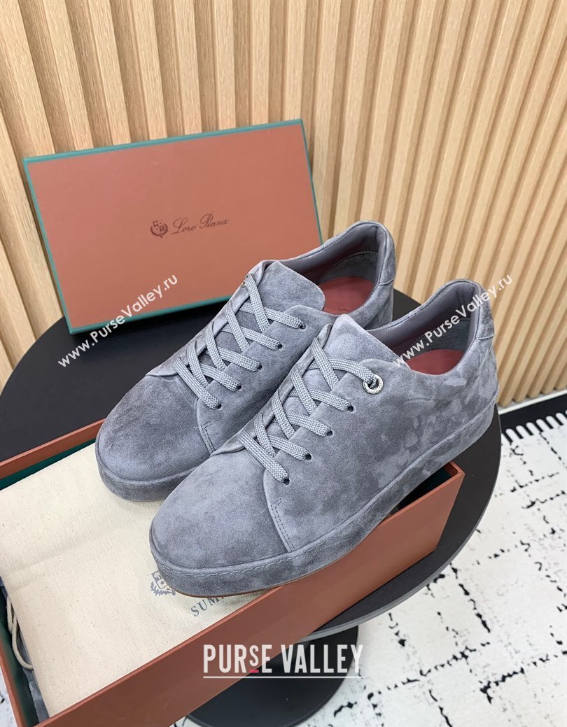 Loro Piana Nuages Low top Sneakers in Suede Grey2 2024 LP111302 (KER-241113079)