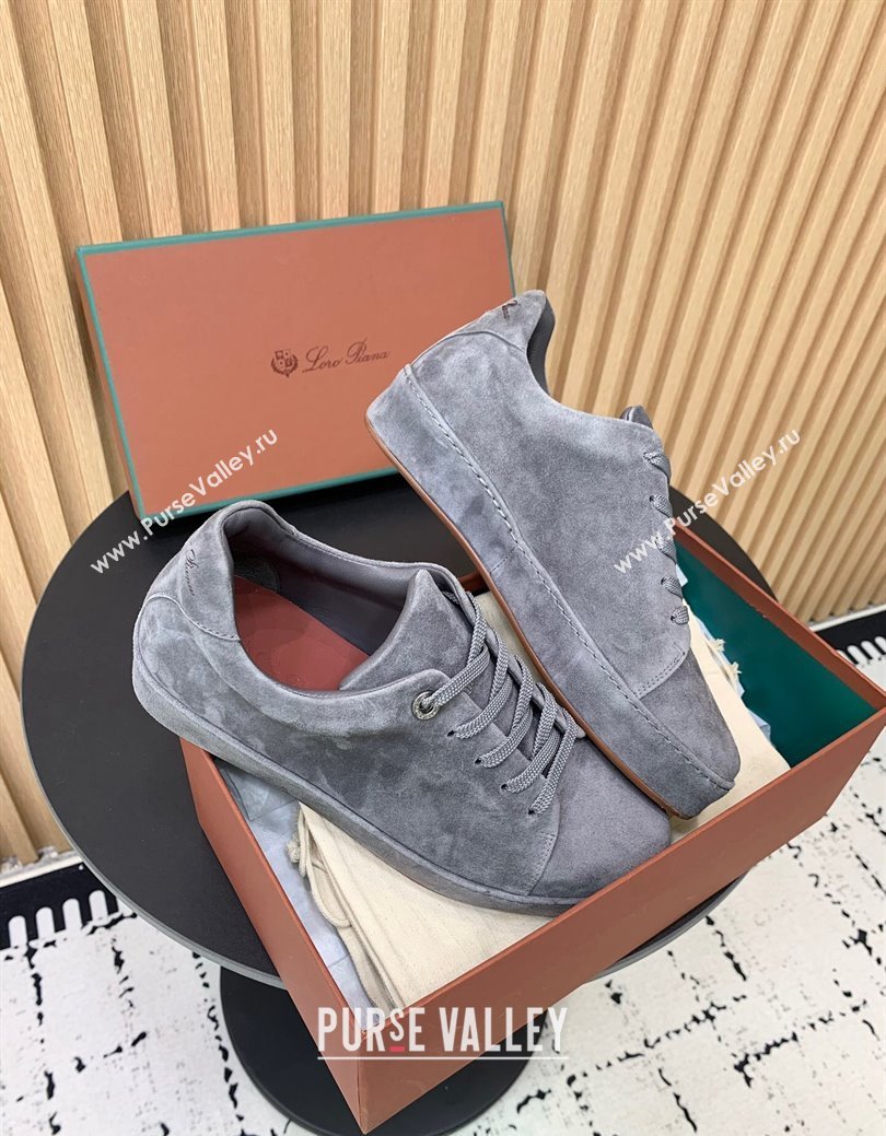 Loro Piana Nuages Low top Sneakers in Suede Grey2 2024 LP111302 (KER-241113079)