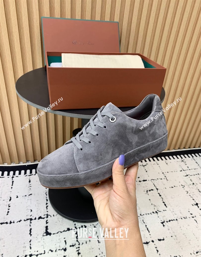 Loro Piana Nuages Low top Sneakers in Suede Grey2 2024 LP111302 (KER-241113079)