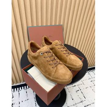 Loro Piana Nuages Low top Sneakers in Suede Caramel Brown 2024 LP111302 (KER-241113082)