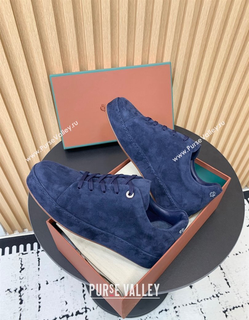 Loro Piana Nuages Low top Sneakers in Suede Dark Blue 2024 LP111302 (KER-241113083)