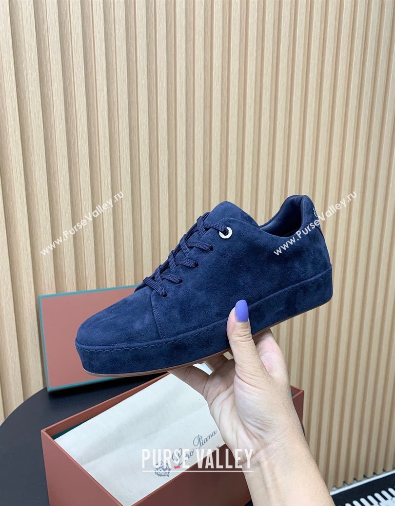 Loro Piana Nuages Low top Sneakers in Suede Dark Blue 2024 LP111302 (KER-241113083)