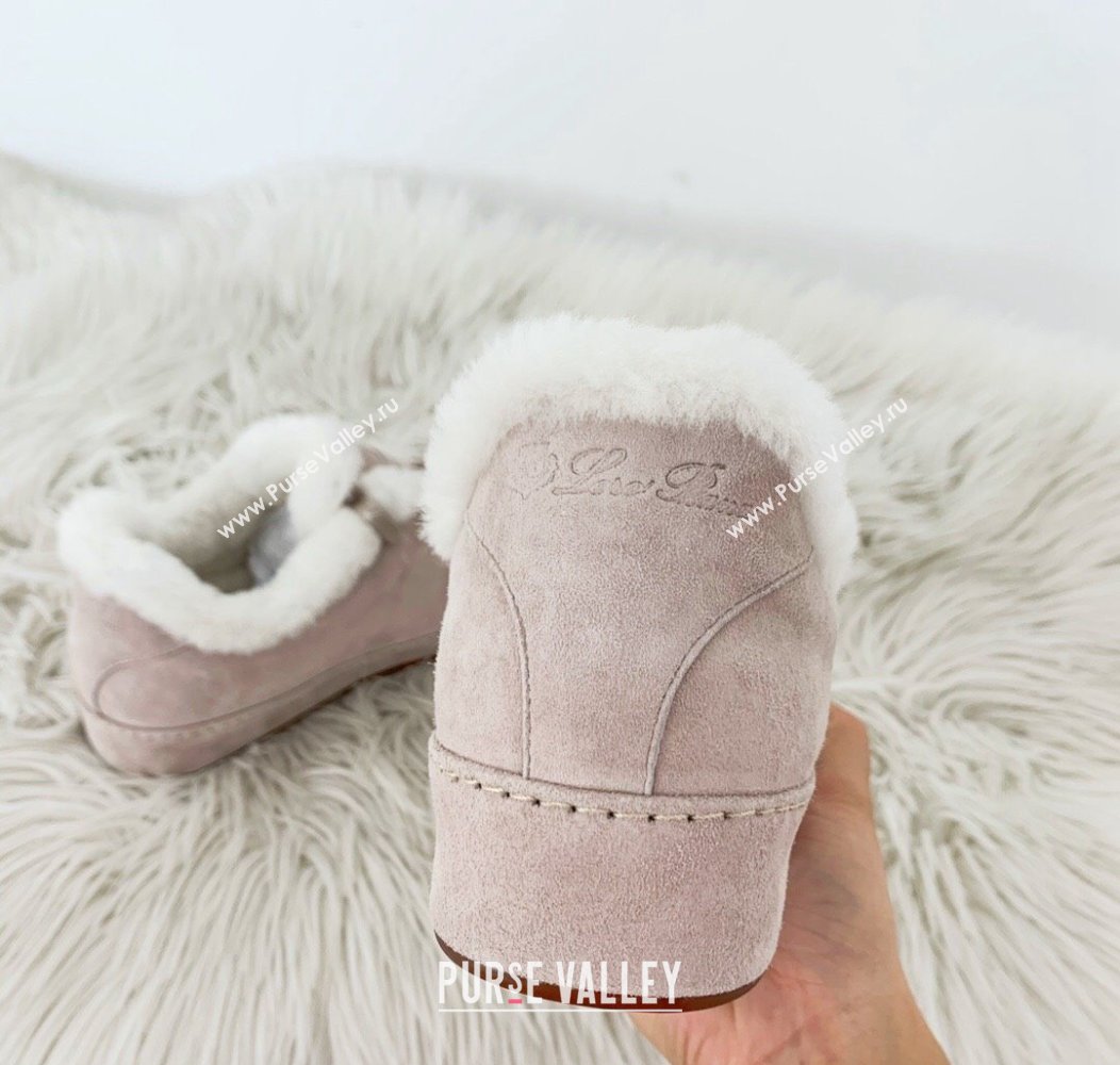 Loro Piana Low top Sneakers in Suede and Wool Fur Beige Grey 2024 LP111303 (KER-241113086)