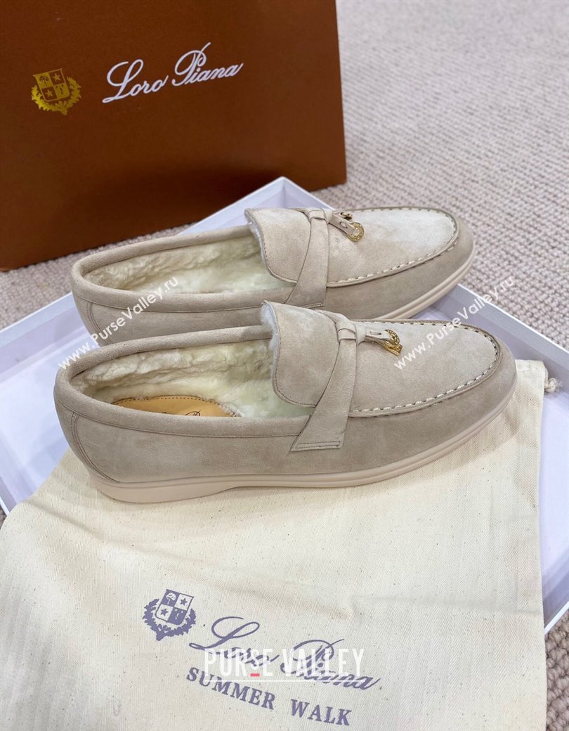 Loro Piana Summer Charm Loafers in Suede with Wool Lining Grey2 2024 LP123001 (KL-241230002)