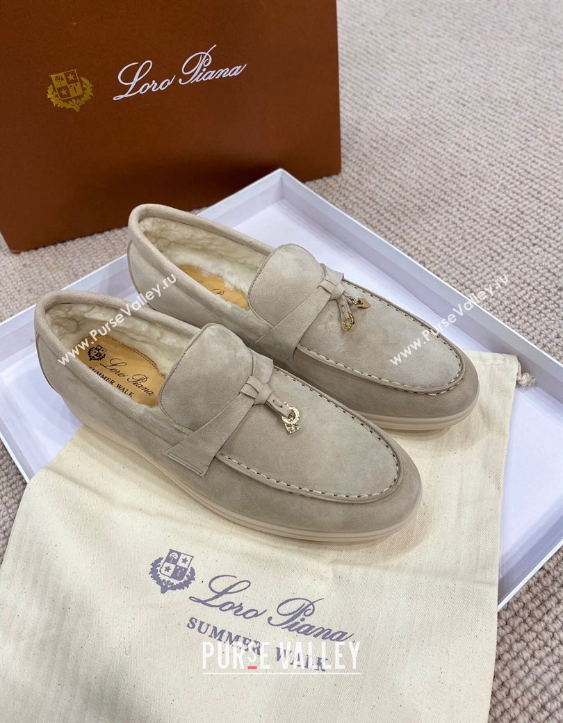 Loro Piana Summer Charm Loafers in Suede with Wool Lining Grey2 2024 LP123001 (KL-241230002)