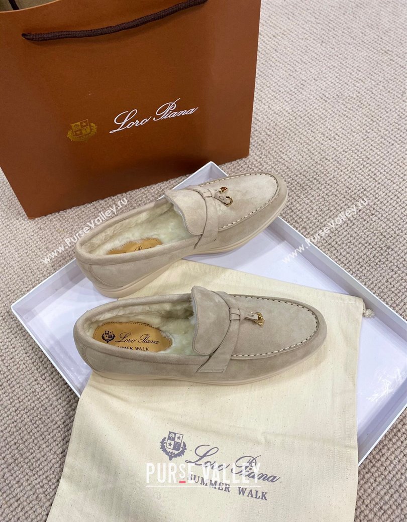 Loro Piana Summer Charm Loafers in Suede with Wool Lining Grey2 2024 LP123001 (KL-241230002)