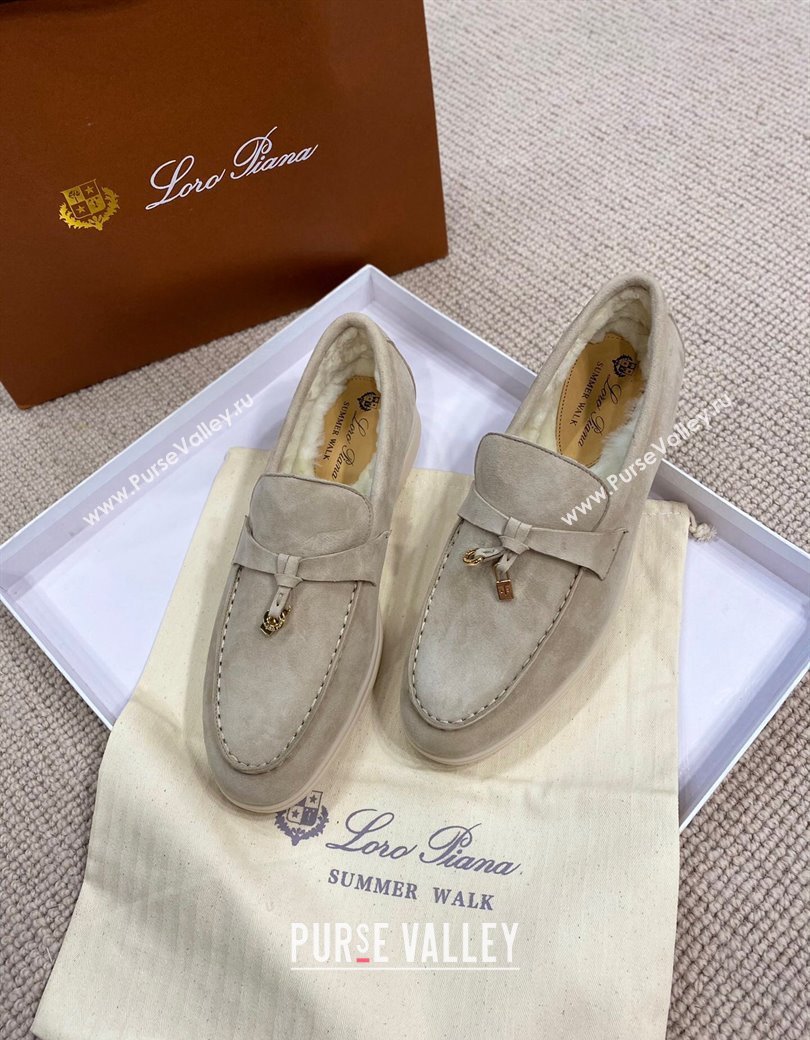 Loro Piana Summer Charm Loafers in Suede with Wool Lining Grey2 2024 LP123001 (KL-241230002)