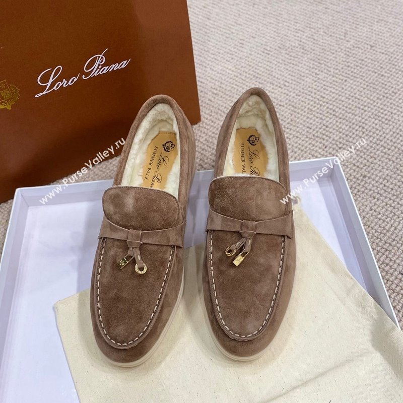 Loro Piana Summer Charm Loafers in Suede with Wool Lining Grey3 2024 LP123001 (KL-241230004)