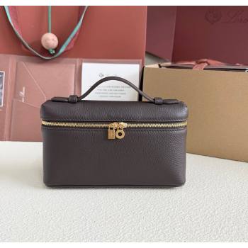 Loro Piana LP Extra Pocket Pouch L19 in Grained Calfskin Coffee 2025 (YY-250625048)